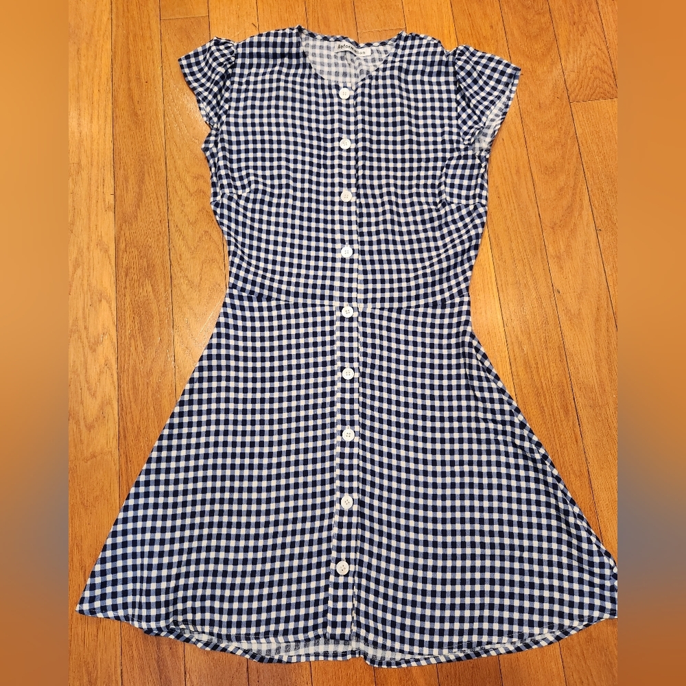 Reformation Vikki Madison Check dress